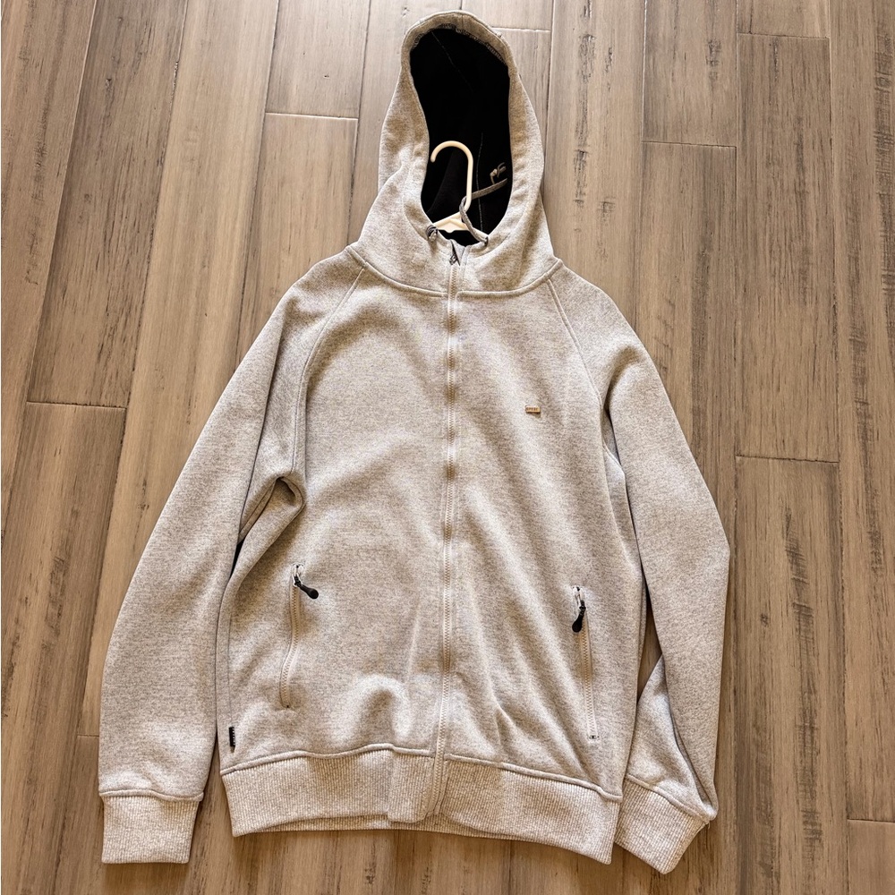 Empyre Men's Light Gray Full-Zip Hooded Sweater